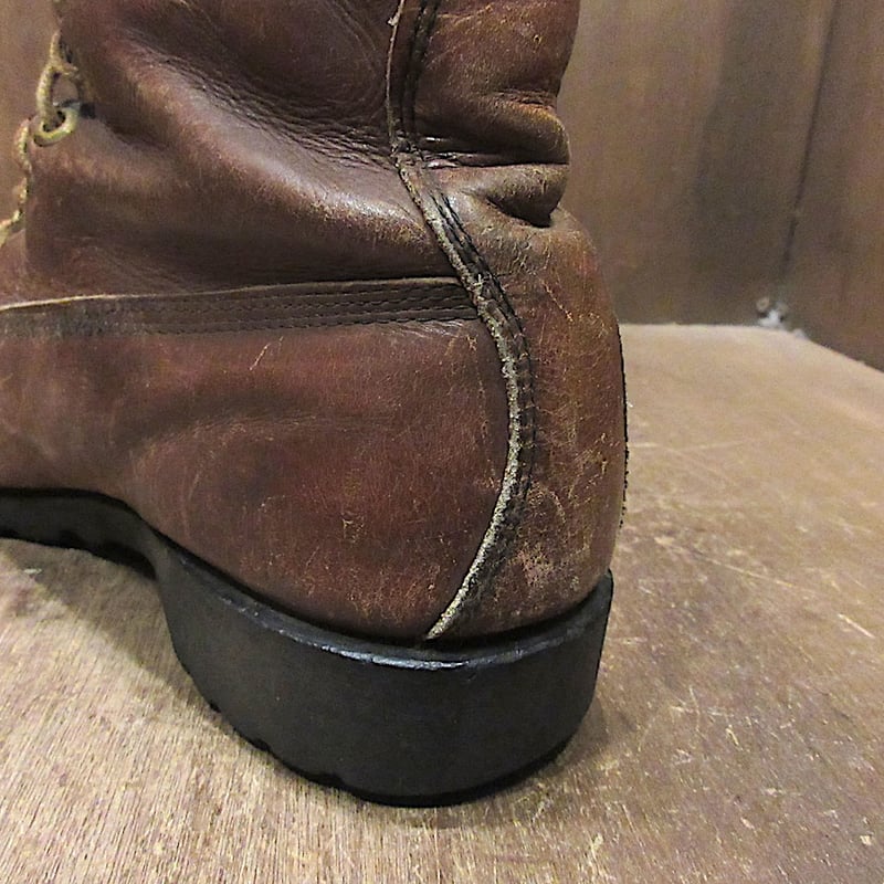 ビンテージ70's80's○KAUFMAN KINGTREADSレザーワークブーツ茶○2510