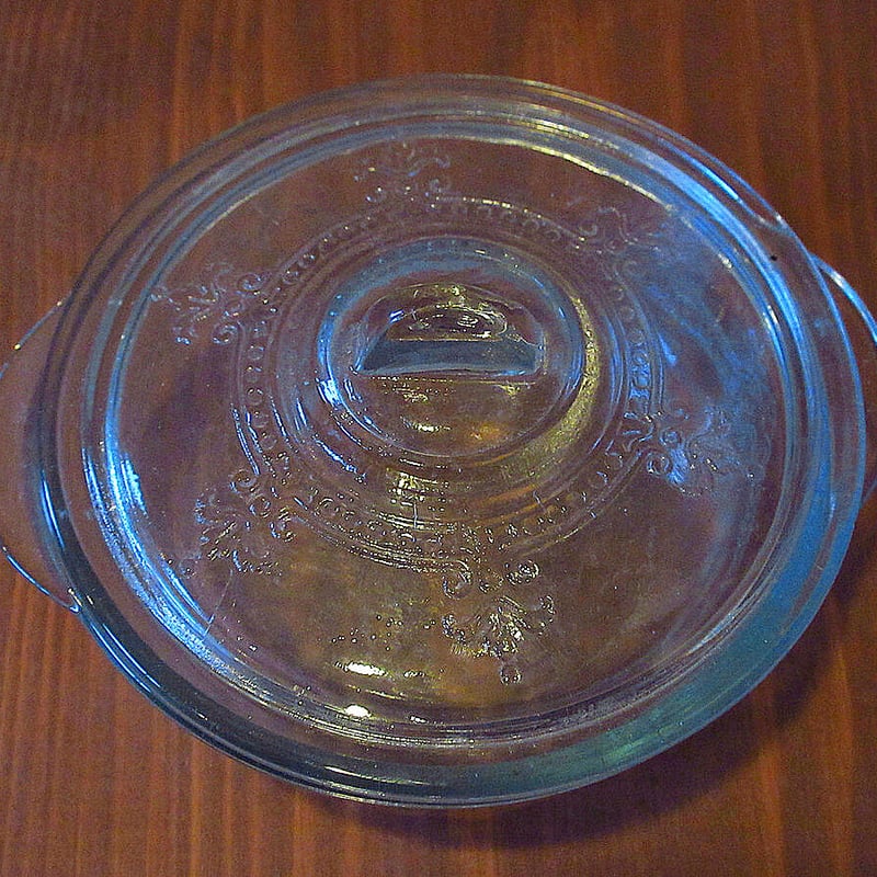 Fire king○サファイヤブルーフィルビーミニキャセロール○230426k3