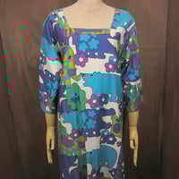 ビンテージ70’s●DESIGN HOUSEレディース総柄ワンピース●250412j2-w-lsdrs古着1970s