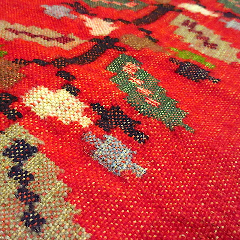 ビンテージ○メキシカン?ウールラグsize約98cm × 約33cm○230831m2-rug