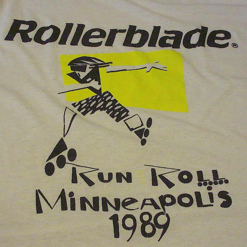 ビンテージ80's○KRYPTONICS RollerbladeプリントTシャツ白size L
