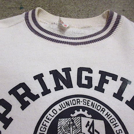 ビンテージ60's●Champion SPRINGFIELD HIGH半袖スウェット白size L●240525m8-m-swsチャンピオントップスランタグメンズ古着