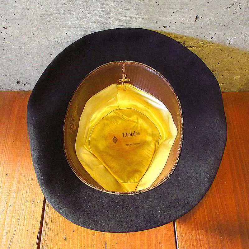 ビンテージ50's○Dobbsフェドラハット黒○240112k5-m-ht-flt 1950s
