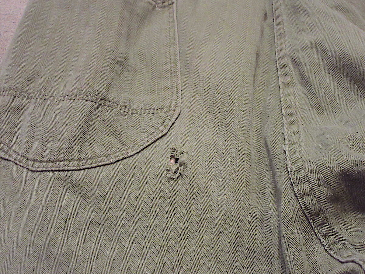 ビンテージ40's○月桂樹ボタン付きコットンHBTオールインワンsize 42
