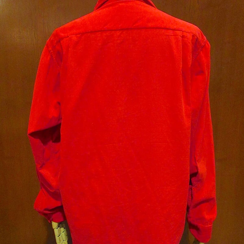 ビンテージ60's○SEARSコーデュロイループカラーシャツ赤size M
