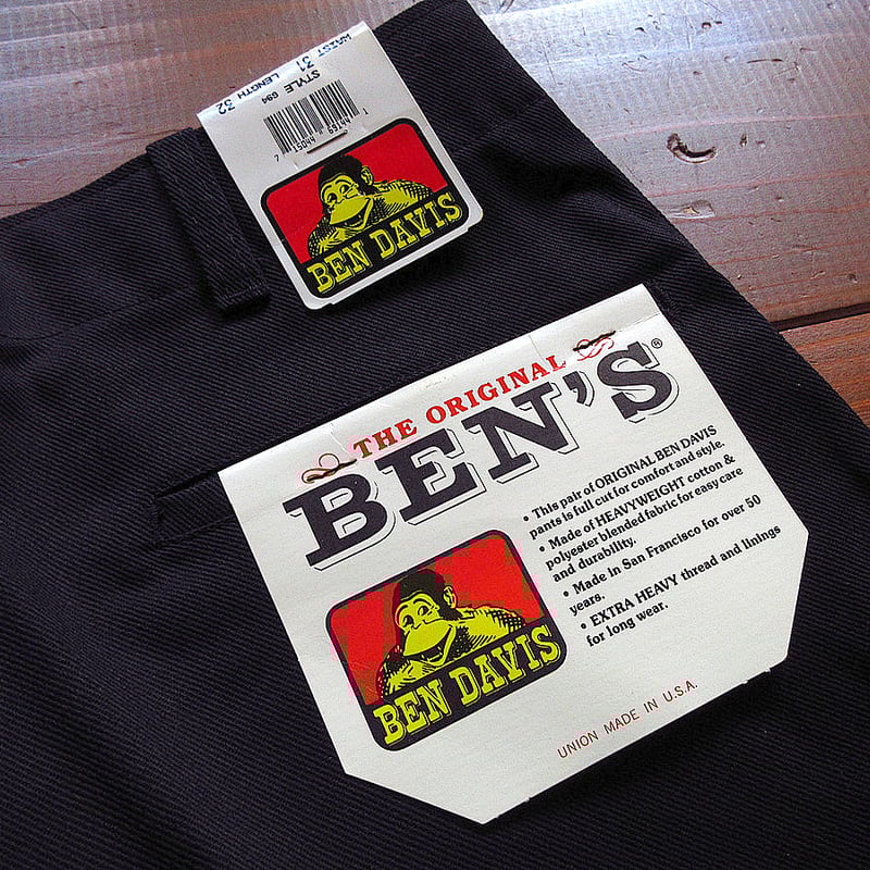 ビンテージ90's○DEADSTOCK BEN DAVISワークパンツ黒表記31×32 ビンテージ90's○DEADSTOCK BEN DAVISワークパンツ黒表記31×32