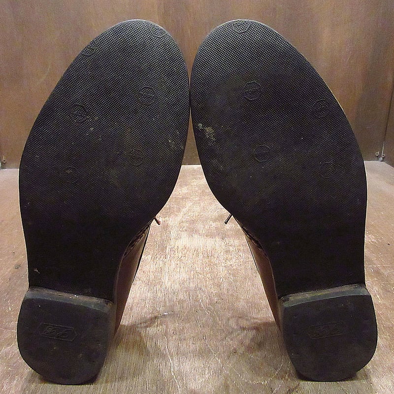 ビンテージ○CABLE & Co.レザーメッシュシューズ茶size 9 1/2 D○24031