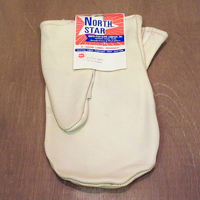 ビンテージ~70's○DEADSTOCK NORTH STARレザーミトングローブ