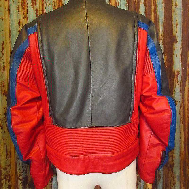 ビンテージ80's○BMWレザーレーシングスーツ黒×赤×青size L ビンテージ80's○BMWレザーレーシングスーツ黒×赤×青size L