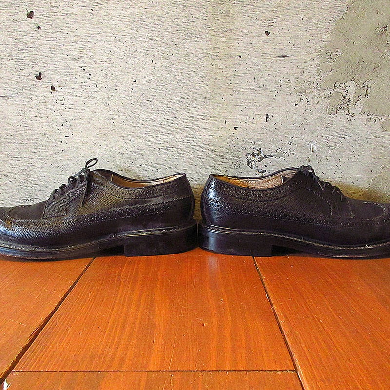 ビンテージ80's○Searsウイングチップシューズ黒size 10 1/2 EE○24091 ビンテージ80's○Searsウイングチップシューズ黒size 10 1/2 EE○24091