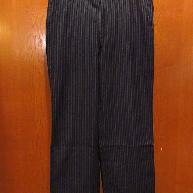 30s〜40s ヴィンテージ ストライプスラックスパンツ サスペンダーボタン付き ビンテージ30's40's○サスペンダーボタン付きボタンフライストライプ