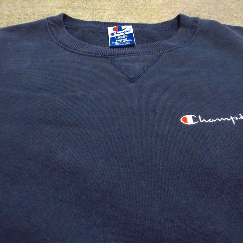 ビンテージ90's○Champion前Vスウェット紺size L○241005m1-m-sws