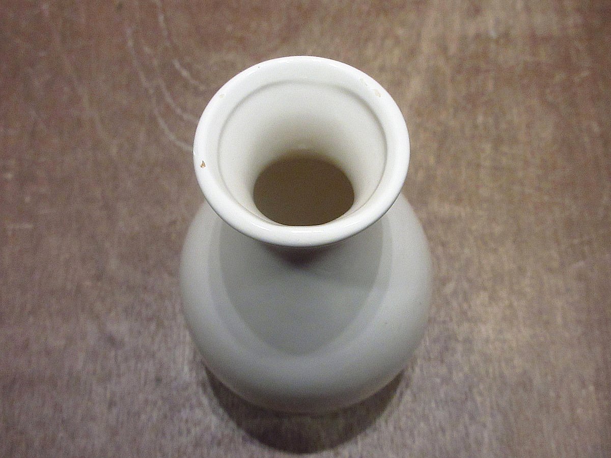 ビンテージ○セラミックフラワーベース白○240904i3-otclct花瓶陶器