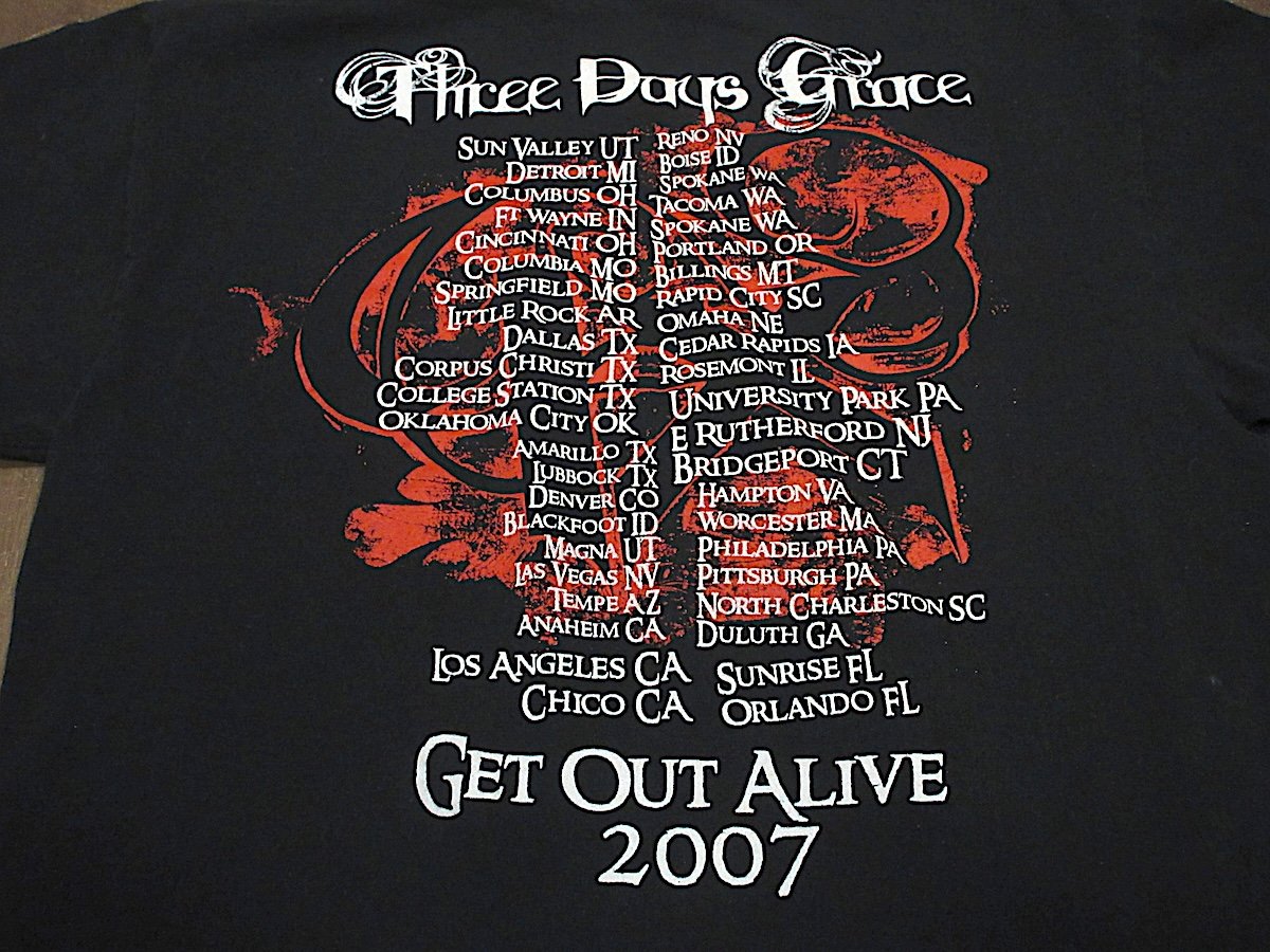 Three Days Grace グラフィックTシャツ ブラック Three Days Grace