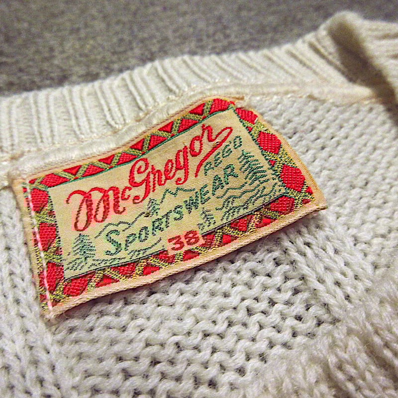 ビンテージ40's50's○McGREGORワッペン付きウールセーターsize ビンテージ40's50's○McGREGORワッペン付きウールセーターsize