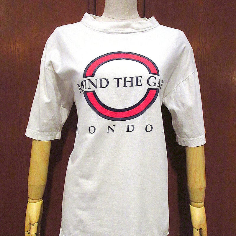ビンテージ-90's○MIND THE GAP LONDONプリントTシャツ白 ビンテージ-90's○MIND THE GAP LONDONプリントTシャツ白