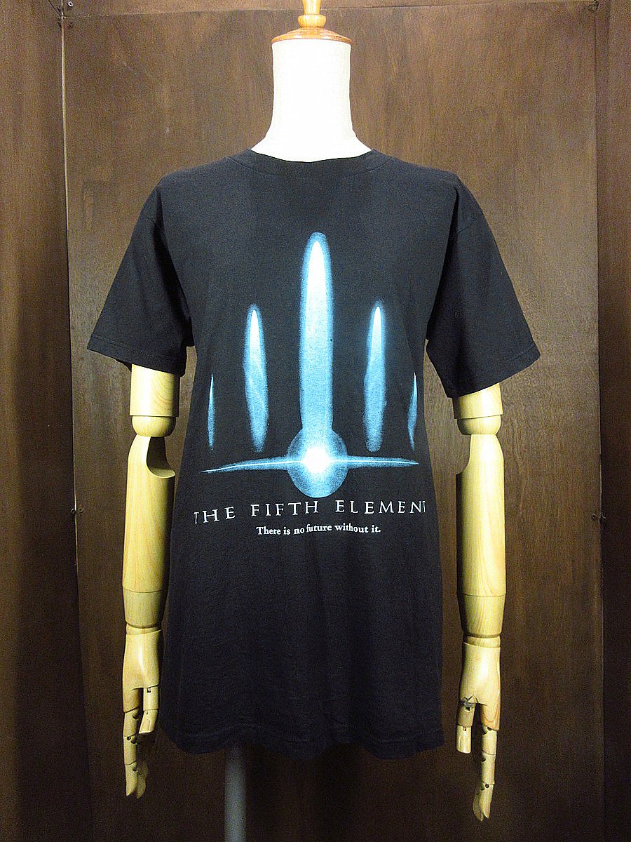 ビンテージ90's○DEADSTOCK THE FIFTH ELEMENTプリントTシャツ黒s ビンテージ90's○DEADSTOCK THE FIFTH ELEMENTプリントTシャツ黒s