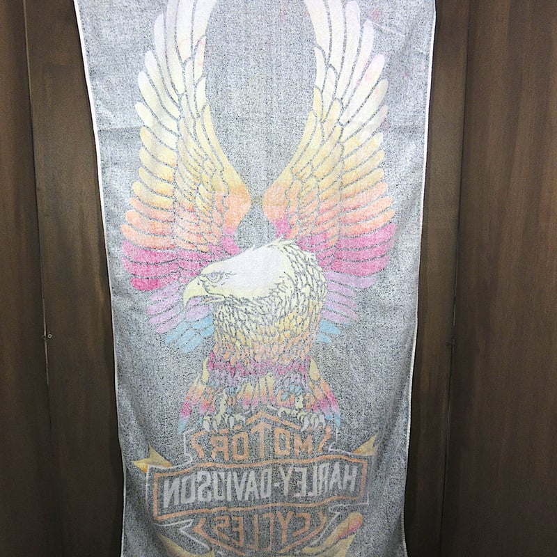 ビンテージ○HARLEY-DAVIDSONビーチタオルsize 約142cm×約76cm○26