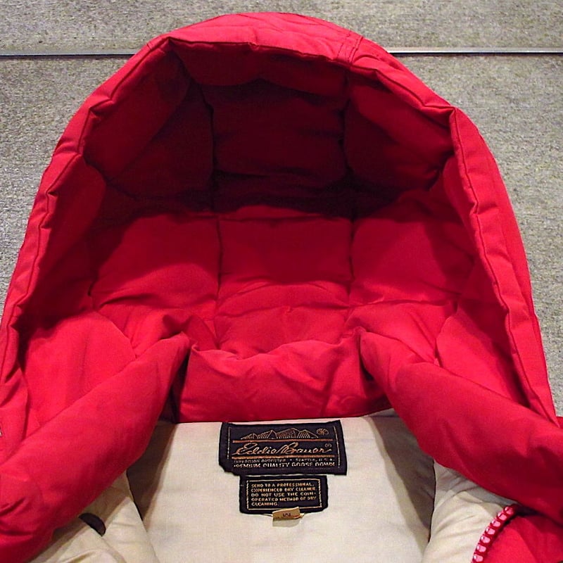 ビンテージ70's80's○Eddie Bauerフード付きダウンジャケット赤size M