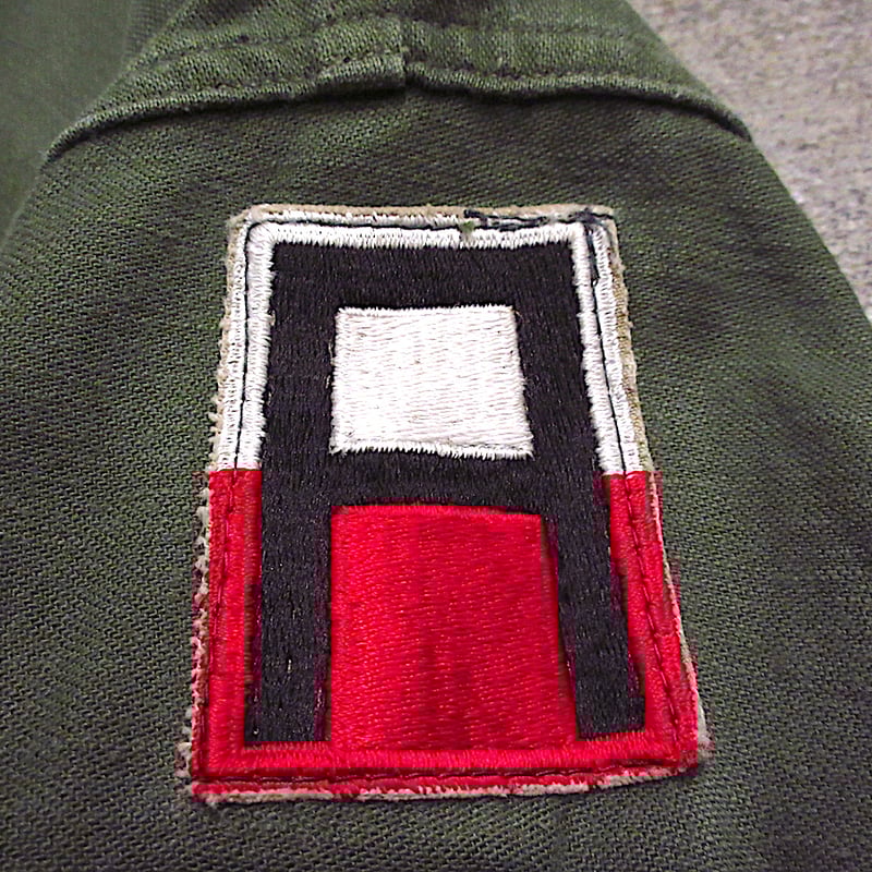 ビンテージ60's○ミリタリーOG-107コットンサテンユーティリティシャツ