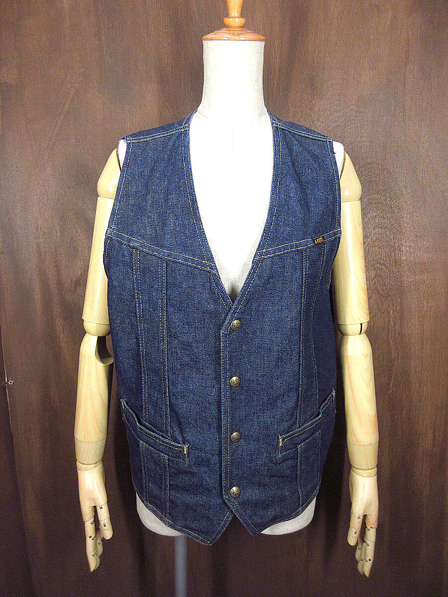Lee アメリカ製 デニム ベスト M ビンテージ 古着 ビンテージ70's○MADE IN U.S.A. Leeデニムベストsize M○220608