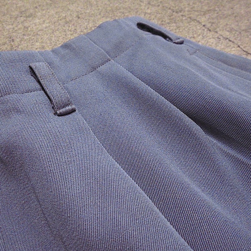 ビンテージ40's50's○ツータックウールギャバジンスラックスサックス