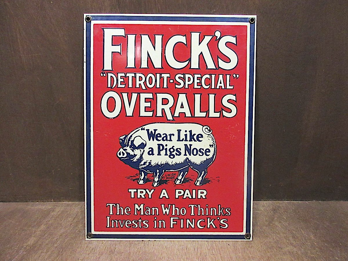 FINCK'S○DETROIT-SPECIAL OVERALLSメタルサイン○250709z6