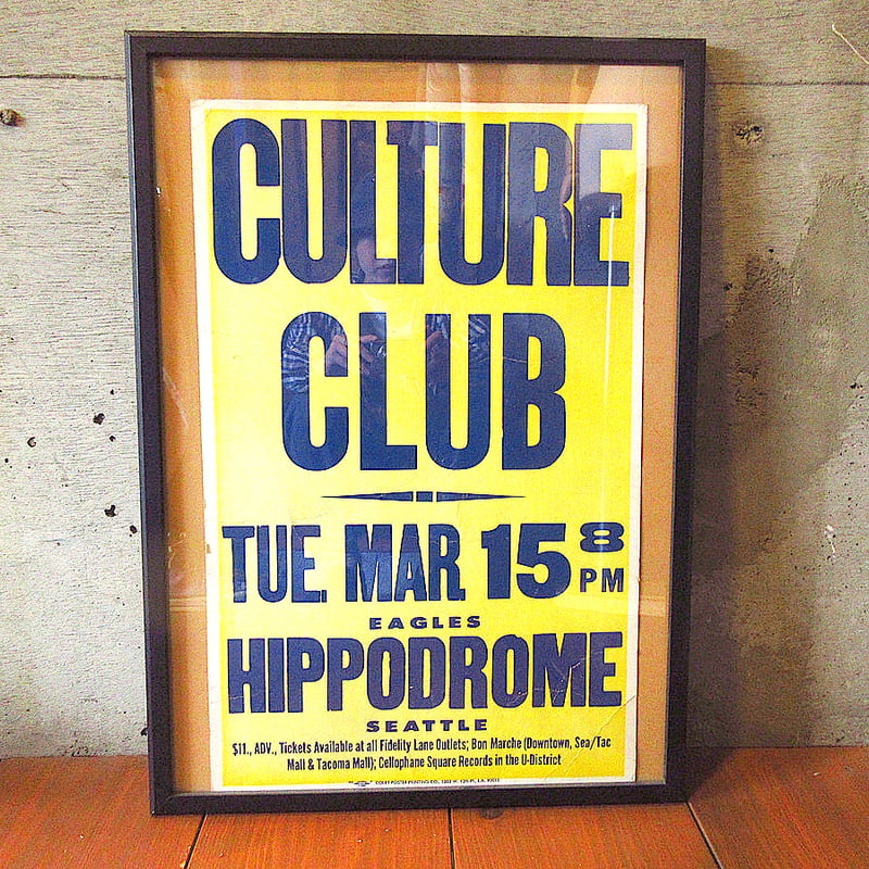 ビンテージ○CULTURE CLUBフレーム付きポスター○241004k7-pst