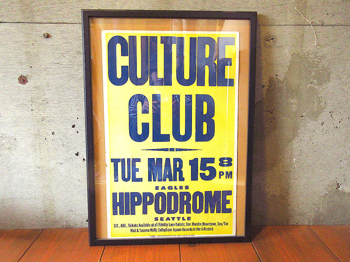 ビンテージ○CULTURE CLUBフレーム付きポスター○241004k7-pst