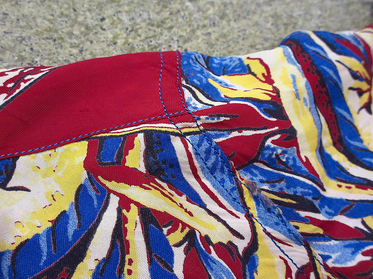 PROOF RESORT レーヨンアロハシャツ ハワイアンシャツ Mバーガンディ ビンテージ50's○レーヨン長袖ループカラーハワイアンシャツ