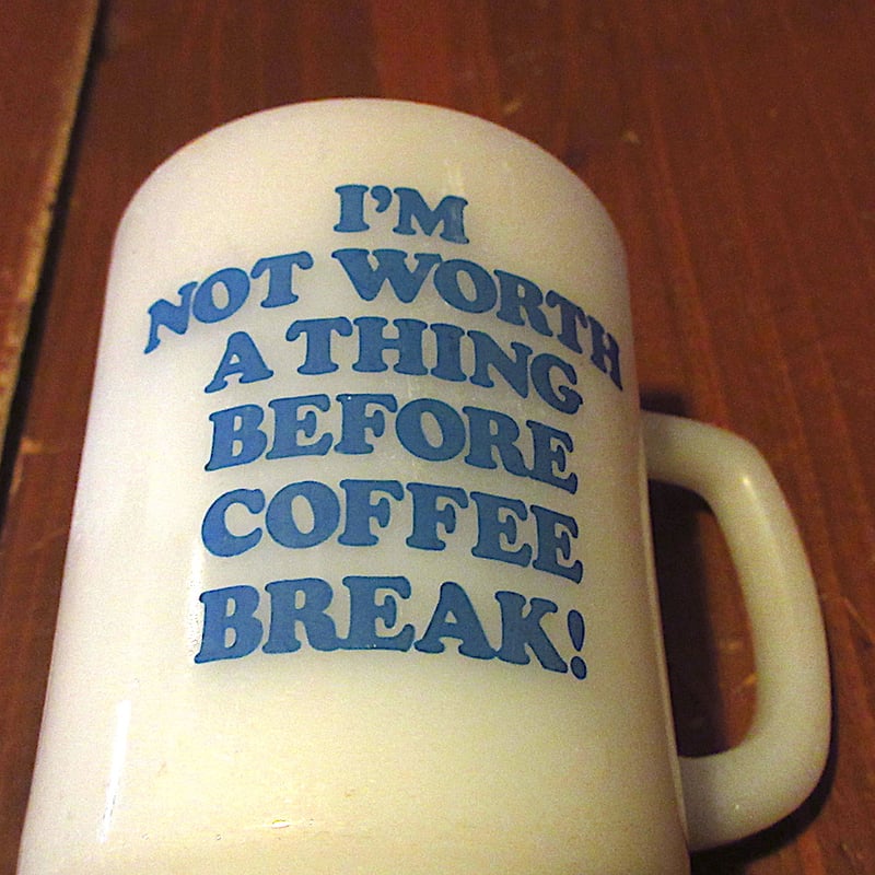 ビンテージ○Fire Kingスヌーピー＆ウッドストック9オンスマグ白