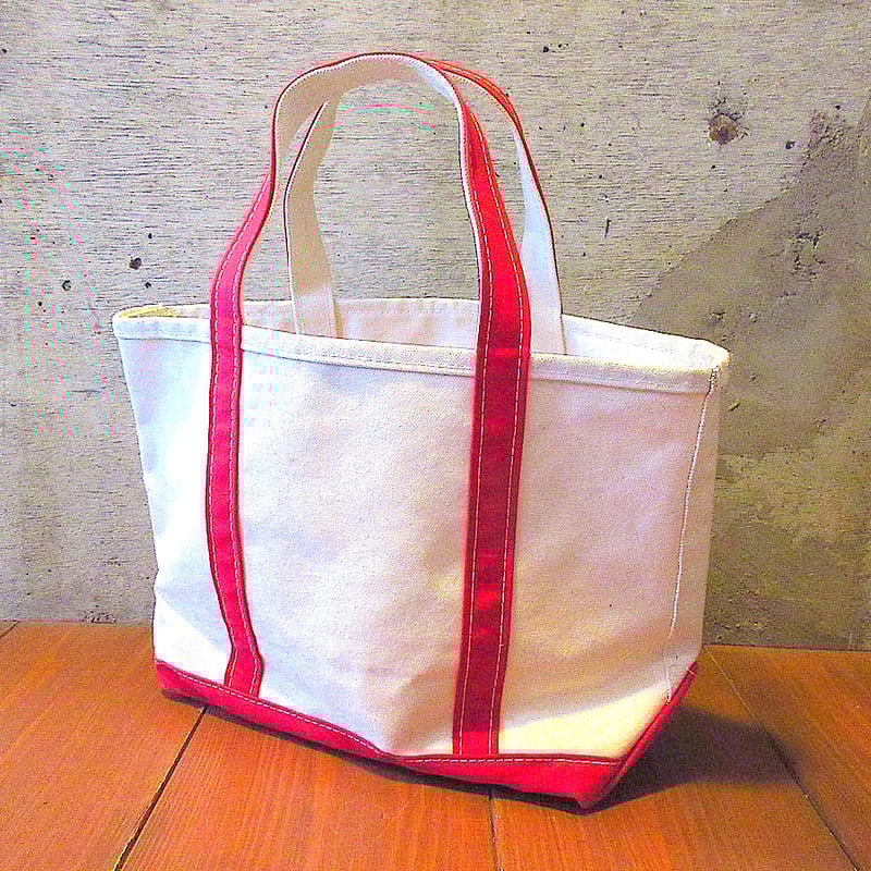 ビンテージ90's○L.L.Beanキャンバストートバッグ生成り×赤 ビンテージ90's○L.L.Beanキャンバストートバッグ生成り×赤