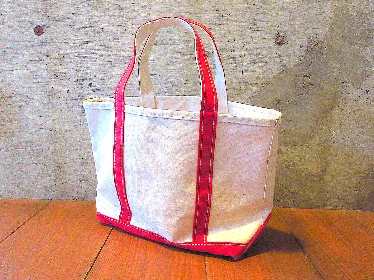 ビンテージ90's○L.L.Beanキャンバストートバッグ生成り×赤 ビンテージ90's○L.L.Beanキャンバストートバッグ生成り×赤