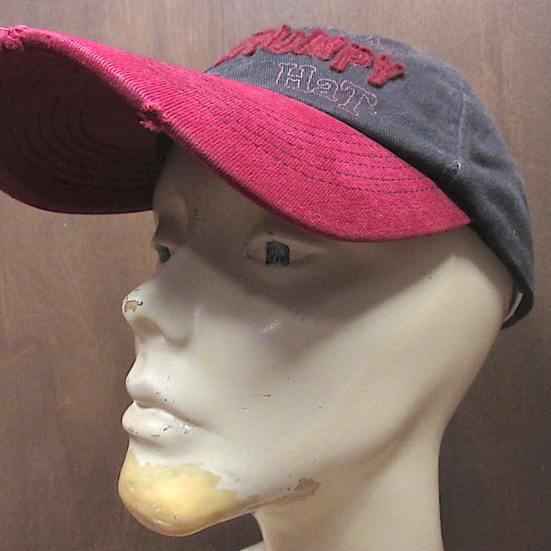 ビンテージ90's2000's○Disney Grumpy 6パネルキャップ黒×赤○25042