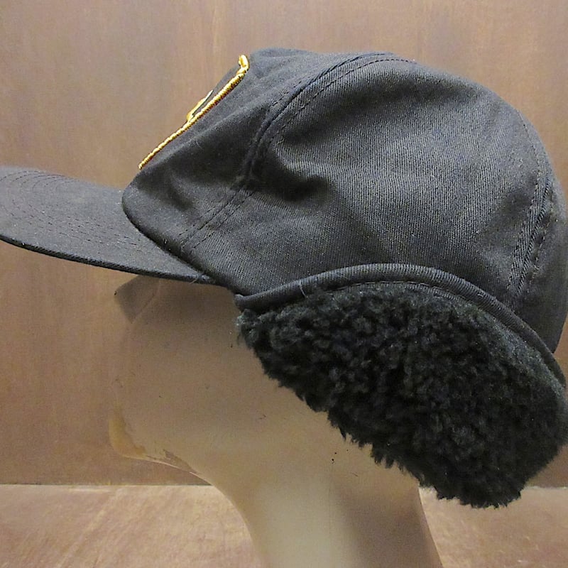 ビンテージ70's80's○JOHN DEERE耳当て付きキャップ黒size 6 7/8 - 7 1