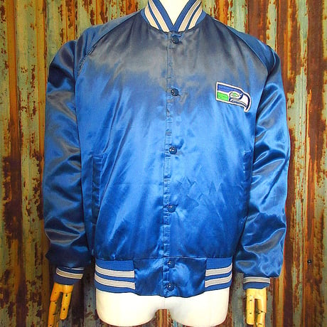 ビンテージ80’s●Chalk LiDEナイロンスタジアムジャケット青size M●231218k1-m-jk-std 1980sメンズアウターUSA製スタジャン