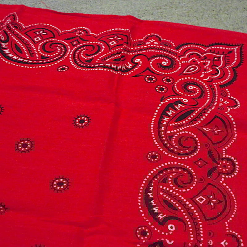 ビンテージ60's○WASHFAST COLORSコットンバンダナ赤○230103r7-bnd