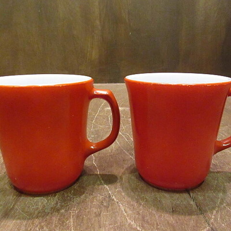 CORNING○カラーマグ2点セット赤茶○201201n2-pyr コーニングPYREX
