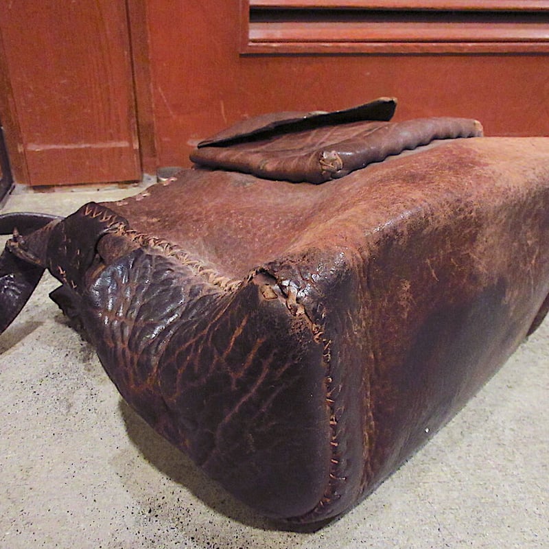 ビンテージ~70's○インディアンコンチョ付きレザーショルダーバッグ茶