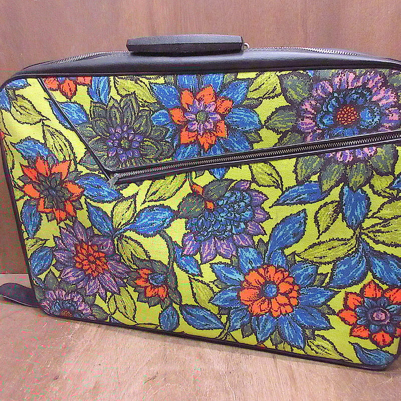 ビンテージ70's○レトロ花柄トランクケース○240518j1-bag-trk ビンテージ70's○レトロ花柄トランクケース○240518j1-bag-trk