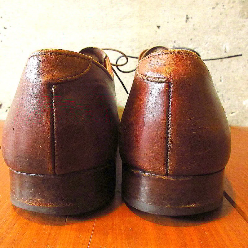 ビンテージ○ROYAL TWEEDストレートチップシューズ茶size 9