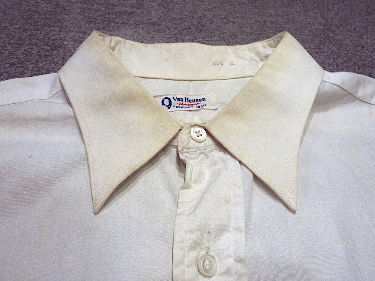 ビンテージ 40s Van Heusen ドレスシャツ マチ付き 1930-40s VAN HEUSEN L/S Dress Shirt / ヴィンテージ マチ付き ドレス
