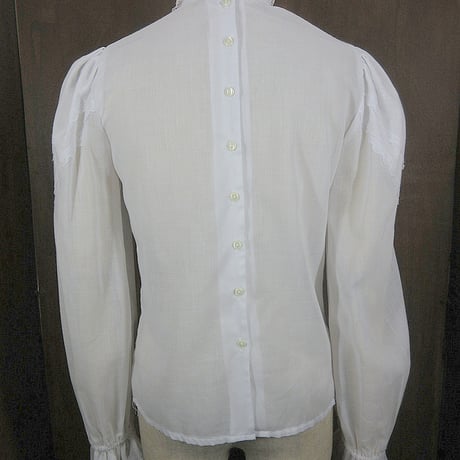 ビンテージ70's●GUNNIESフリル付き長袖ブラウス白size 5●241123j5-w-lsshレディース古着1970sガニーサックスGunneSax
