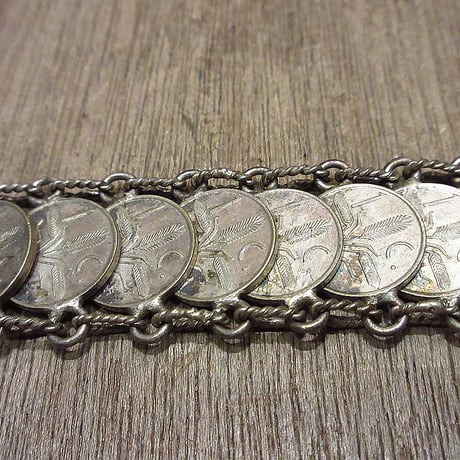 ビンテージ●メキシカンコインブレスレット●240223i5-bngメキシコ硬貨アクセサリー1945年40s
