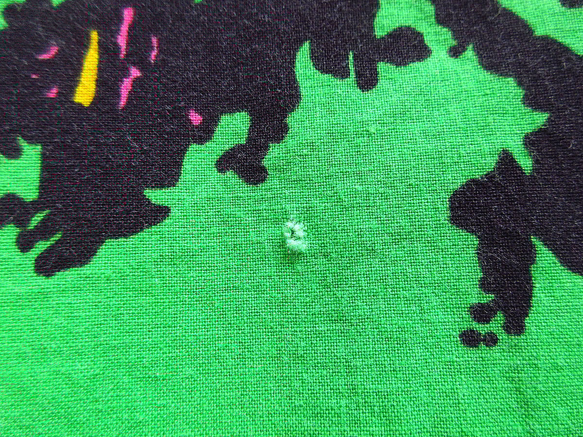 ビンテージ80's○Ocean Pacific コットン総柄半袖シャツ黄緑