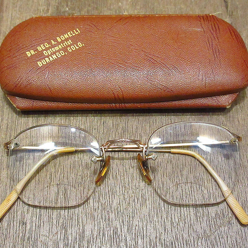 30〜40s vintage American optical リムレス 金張り-