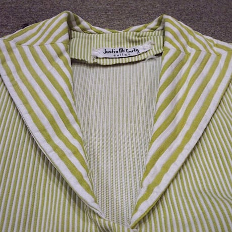 ビンテージ50's●JustinMcCarthyストライプノースリーブブラウス&スカートツーピース●220727c3-w-stup 1950sセットアップ