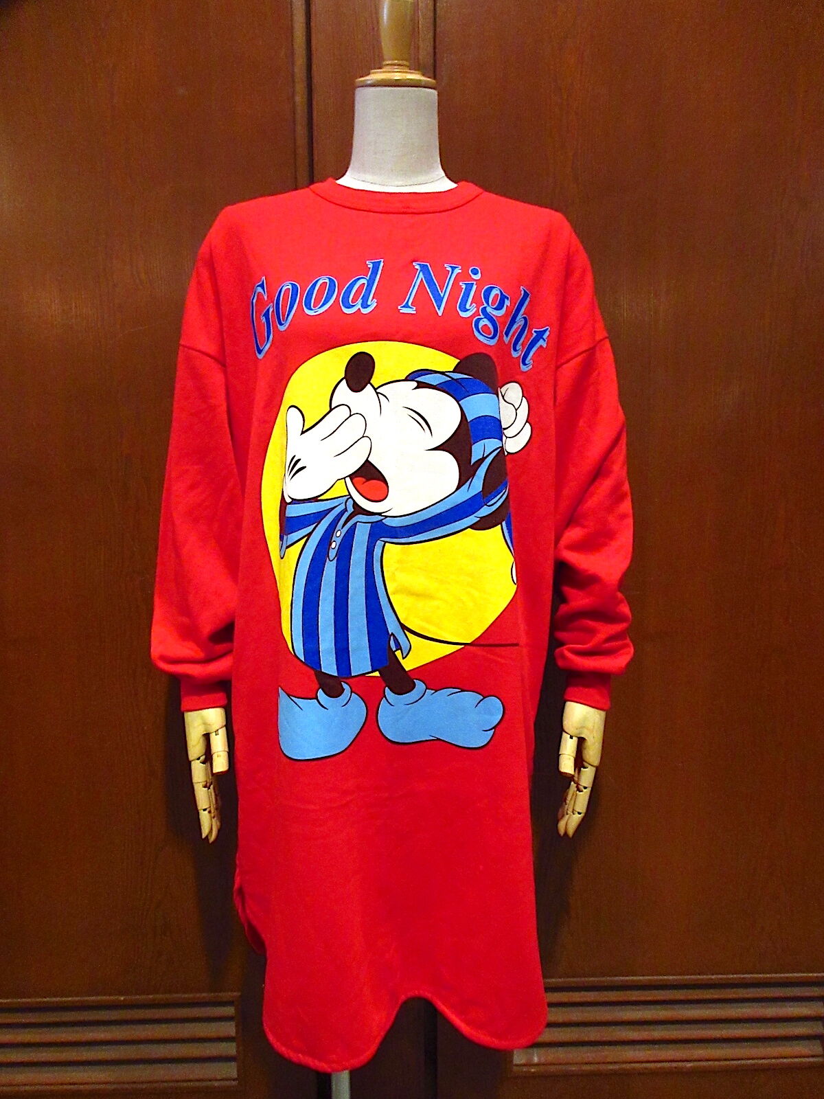 ビンテージ90's○MICKEY&CO.ミッキープリントロングスウェット赤