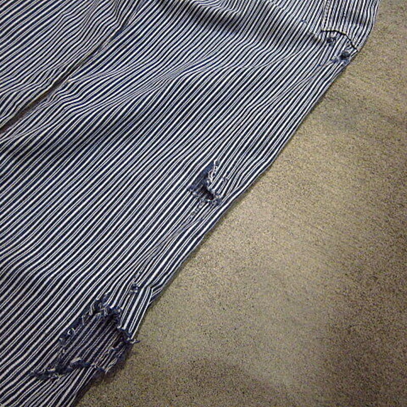 美品✨PLEATS PLEASEオーバーオール プリーツ ヒッコリーストライプ ディッキーズ DICKIES ヒッコリーストライプ カバーオール 48297
