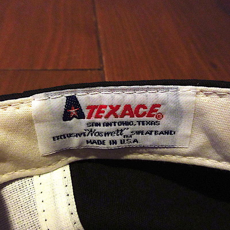 ビンテージ80's90's○DEADSTOCK HOUSTON刺繍入り6パネルキャップ黒○25